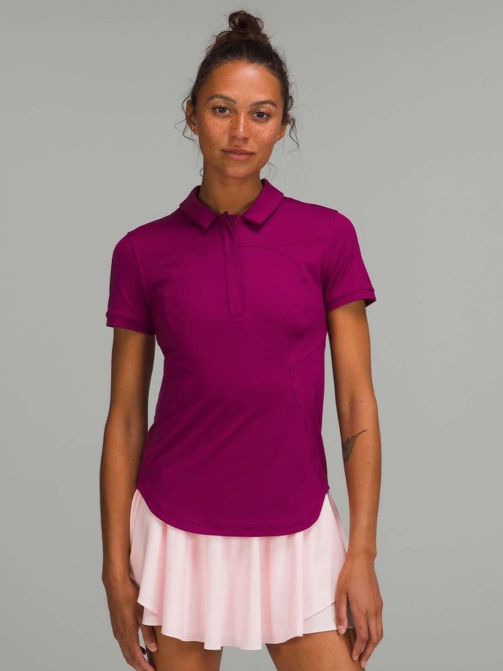 🔥 Lululemon Quick-Drying Short Sleeve Polo Shirt Magenta Purple